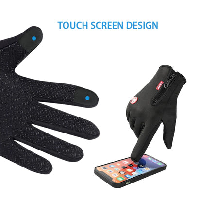 Warm Winter Thermal Lined, Double Insulated Gloves, Waterproof with Touchscreen Fingertips